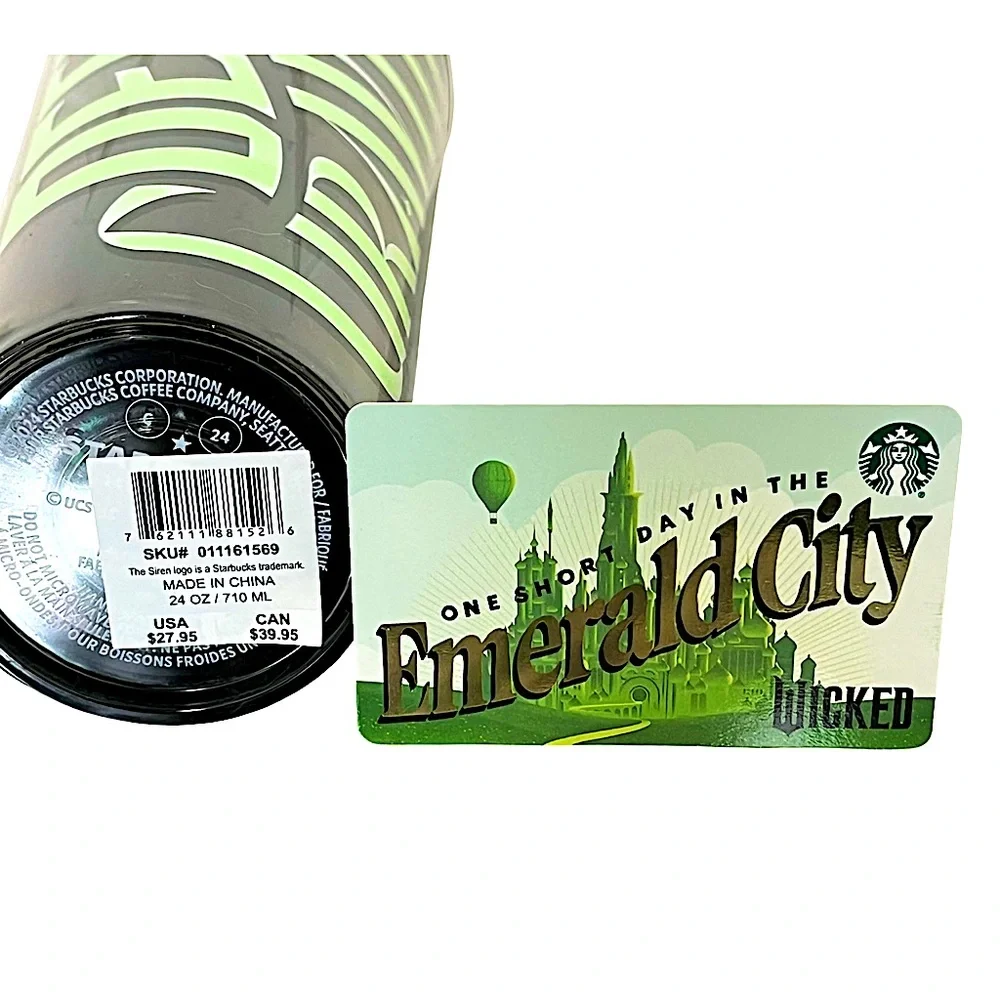 Starbucks Wicked Glow Tumbler | Defy Gravity + SB Wicked Loadable Gift Card NWT - Picture 7 of 9